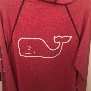 Vineyard Vines/lightweight hoodie/Mens Large/Red Trimmed in blue